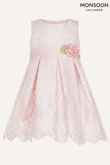 Monsoon Pink Baby Lola Lace Floral Dress (T72349) | €63 - €69