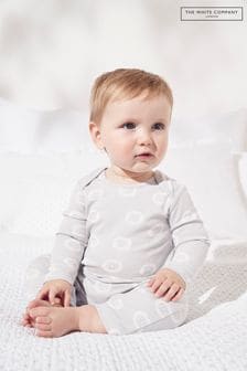 The White Company Grey Lion Face Print Sleepsuit (T72388) | SGD 31