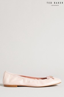Ted Baker Baylay Dusky-Pink Leather Bow Ballet Pump Shoes (T72429) | 128 €