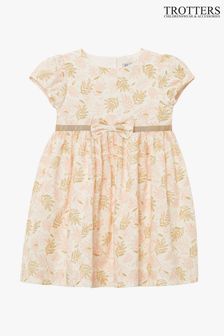 Trotters London Gold Celina Bow Occassion Dress (T72653) | €44 - €49