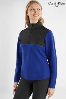 Blauer Cecily Hybrid-Pullover mit Viertelreißverschluss von Calvin Klein Golf (T72696) | 70 €