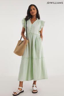 JD Williams Green Peppermint Cheesecloth Smock Dress With Shirred Back (T72900) | 61 €