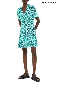 Зеленое платье с цветочным принтом Whistles (T72988) | €93