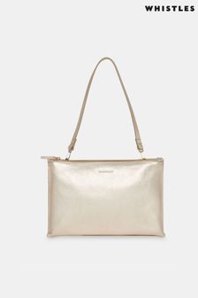 Whistles Gold Rae Flat Double Pouch Clutch (T73013) | $261