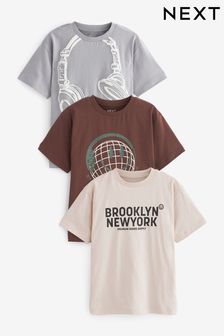 Multi Skate Graphic Relaxed Fit Short Sleeve T-Shirts 3 Pack (3-16yrs) (T73017) | €28 - €36