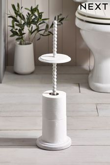 White Bobbin Toilet Roll Stand and Store (T73049) | €39