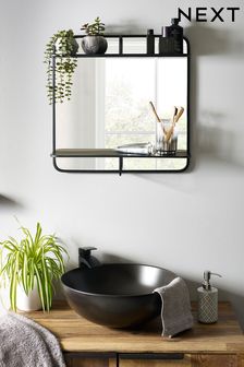 Black Shelf Wall Mirror (T73139) | $101