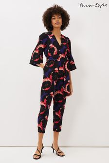 Phase Eight Natural Darcey Floral Textured Tapered Jumpsuit (T73287) | 188 €