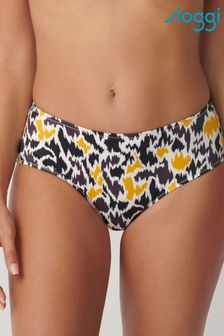 Sloggi Yellow And Navy Shore Fancy Guppy Mid Waist Bikini Briefs (T73386) | ₪ 102