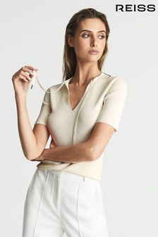 Reiss Cream Sian Tie Neck Knitted Top (T73511) | 159 €