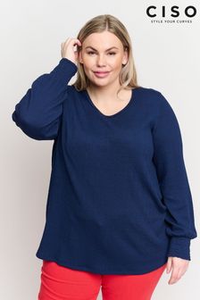 CISO Womens Navy Blue Long Sleeve Blouse (T73876) | ₪ 210