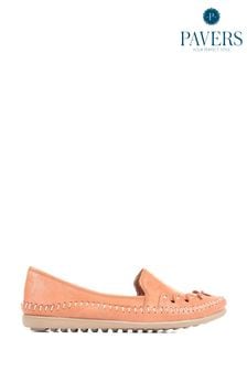 Naranja - Zapatos de cuero sin cordones de Pavers (T74066) | 54 €