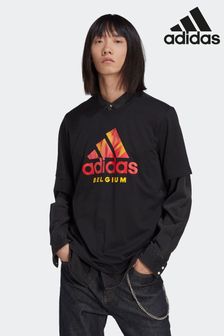 adidas Black World Cup Belgium Adult Graphic T-Shirt (T74407) | €17.50