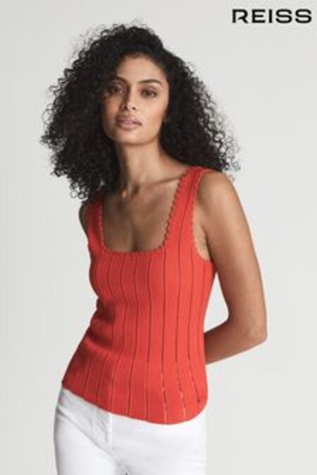 Rot - Reiss Dory Trägertop mit geradem Halsausschnitt und Ziernähten (T74418) | 172 €