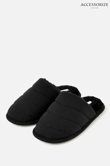 Accessorize Black Chevron Quilted Slippers (T74676) | 9 €