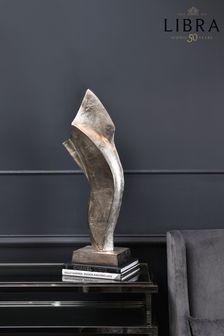 Libra Silver Silver Wave Aluminium Sculpture (T74808) | $273