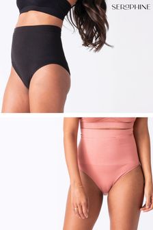 Seraphine Black & Terracotta Post Maternity Shaping Briefs –Twin Pack