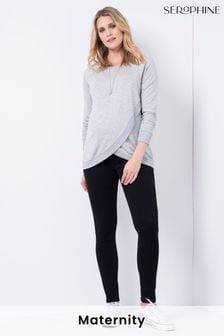 Seraphine Slim-Jeans aus Bio-Baumwolle mit Überbauchbund, Schwarz, Umstandsmode (T74852) | 79 €
