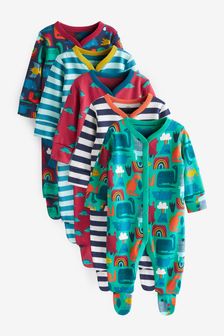 Green/Blue Dinosaur 5 Pack Baby Sleepsuits (0-2yrs) (T74877) | €35 - €37