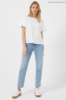 French Connection Crepe Light Puff Sleeve Top (T75065) | ₪ 226
