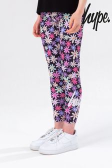 Hype. Leggings mit Blumenprint und Logoschriftzug, Pink/Mehrfarbig (T75089) | 9 €