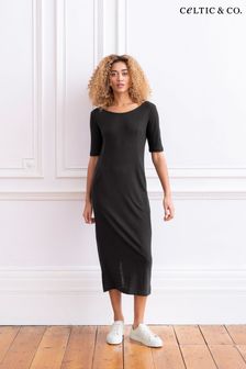 Celtic & Co. Black Linen/Cotton Button Back Dress (T75135) | $135