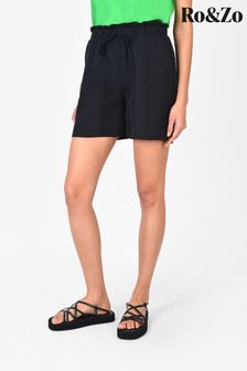 Ro&zo Black Linen Pull-on Shorts (T75255) | 26 €