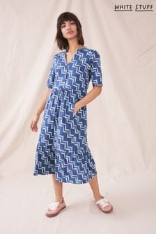 White Stuff Blue Naya Organic Jersey Summer Dress (T75347) | €79