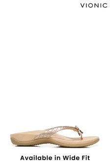Różowe metaliczne sandały Vionic Bella z motywem skóry krokodyla (T75391) | 440 zł