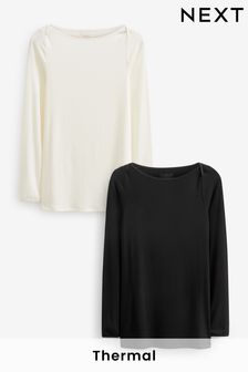 Black/Cream Next Elements Lightweight Thermal Long Sleeve Tops 2 Pack (T75556) | €18