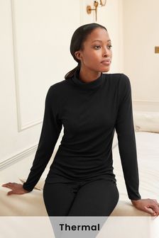Black Next Elements Lightweight Thermal Roll Neck Top (T75559) | 26 €