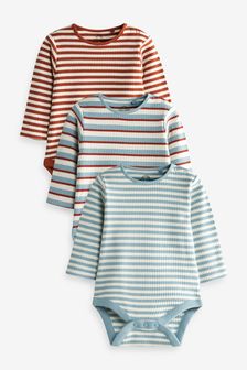 藍色條紋羅紋 - 3件式嬰兒連身衣 (T75597) | NT$670 - NT$840