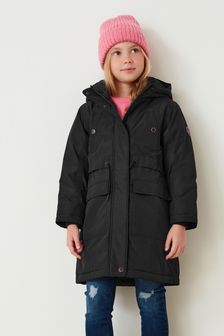 Black Waterproof Longline Coat (3-16yrs) (T75883) | €48 - €60