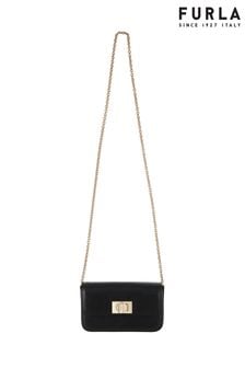 Furla Black 1927 Mini Crossbody Leather Bag (T76159) | $305