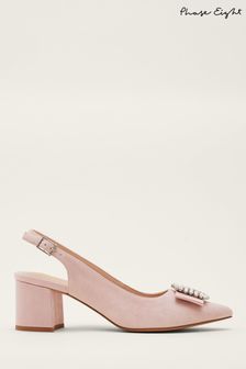 Phase Eight Pink Embellished Block Heel Shoes (T76200) | ₪ 679