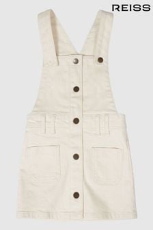 Reiss Ecru Loren Jr Denim Dungaree Dress (T76208) | 383 SAR