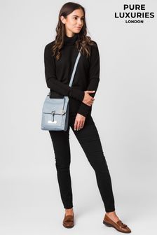 Голубой - Кожаная сумка с длинным ремешком Pure Luxuries London Naomi (T76352) | €52