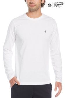Original Penguin Long Sleeve Pin Point White T-Shirt (T76390) | ₪ 140