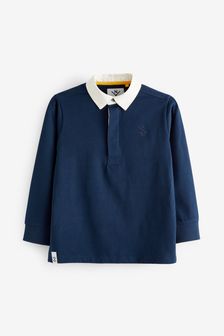 Navy Blue Long Sleeve Rugby Polo Shirt (3-16yrs) (T76433) | €11 - €16