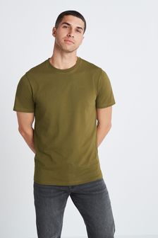 Olivengrün - Rundhalsausschnitt, Regular Fit - T-Shirt (T76452) | 10 €