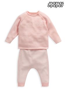 Mamas & Papas Newborn Girls Pink Hello World Knit Set (T76699) | 39 €