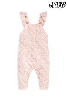 Mamas & Papas Newborn Girls Pink Knitted Dungarees (T76738) | $48