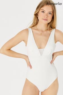 Accessorize Lexi Ribbed Plunge Swimsuit