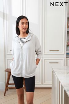 Grey Supersoft Knitted Zip Through Hoodie (T76909) | €13