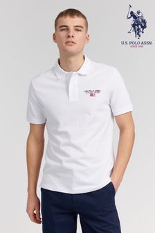 Marca: U.S POLO ASSN.U.S Polo Assn Interlock Jacquard Short Sleeve Knit Shirt White MD 