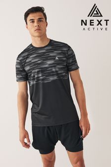 Black Next Active Colourblock T-Shirt (T77416) | ₪ 57
