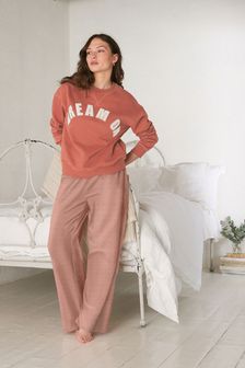 Rust Cotton Blend Sweat Top And Cosy Pyjama Set (T77491) | 51 €