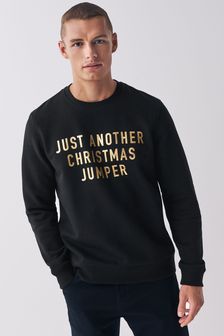 Black/Gold Christmas Joke Sweatshirt Jumper (T77522) | 15 €