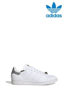 Weiß/Silber - adidas Originals Stan Smith Turnschuhe aus Lederimitat (T77553) | 108 €