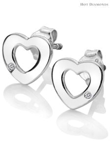 Hot Diamonds Silver Plated Diamond Amulet Heart Earrings (T77635) | ₪ 140